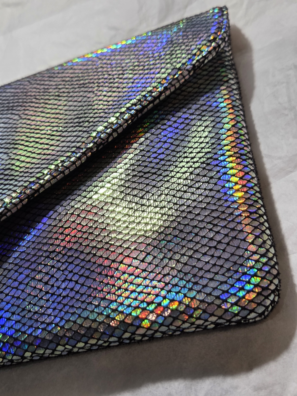 Hello 3am Iridescent Holographic Envelope Clutch - Multicolor - Picture 3 of 12